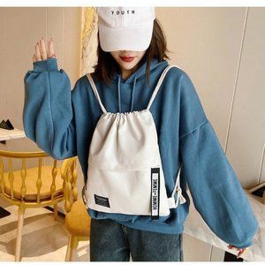 Bundle pocket Drawstring backpack Canvas bag school bag sports bag bag drawstrin